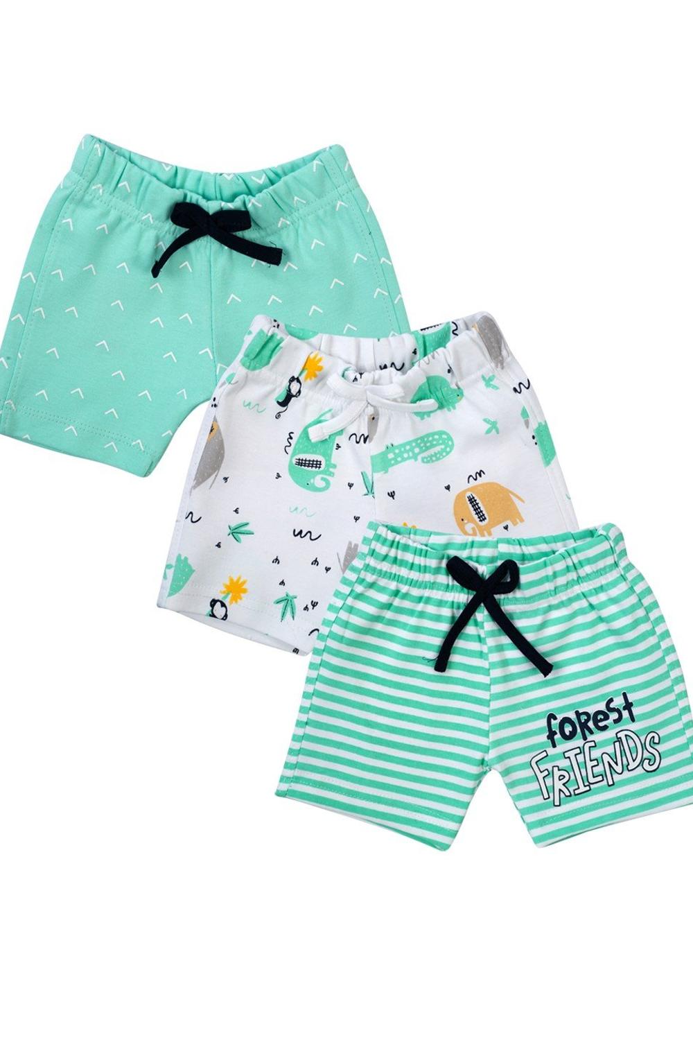 Mee Mee Shorts Pack Of 3 -White & Mint